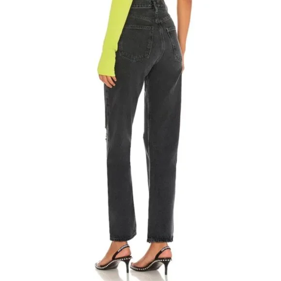 90's Pinch Waist Jeans AGOLDE in Black Distressed - size 29 - Picture 3 of 12